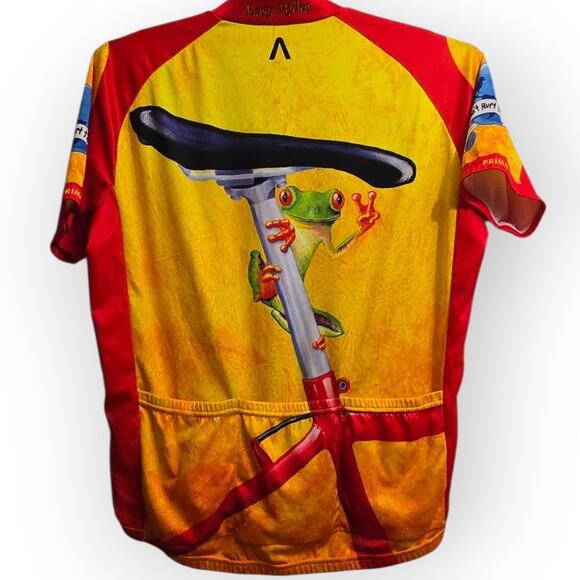 Primal Wear Easy Rider Cycling Jersey Men's XL Yellow Red Graphic Short - Picture 2 of 9